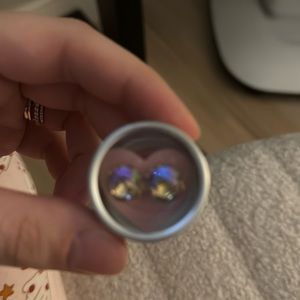 Blush shimmer earrings never worn